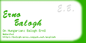 erno balogh business card